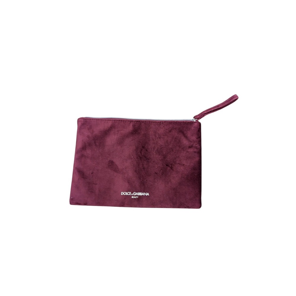 Dolce & Gabbana Beauty Burgundy Velvet Cosmetic Bag Makeup‎ Pouch Luxe